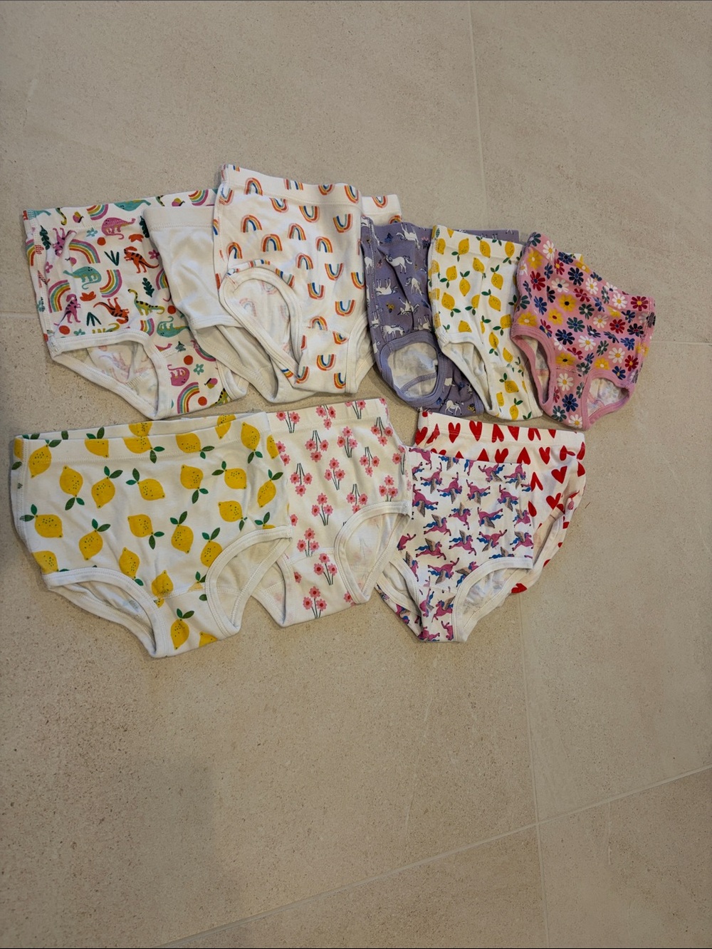 Girls' Assorted Print Cotton Underwear - Pack of 10 - Multi